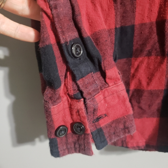 Ripzone youth flannel hoodie red plaid size L - Picture 5 of 6